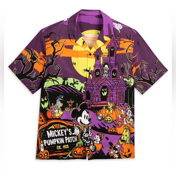 New Disney Men’s Mickey and friends Halloween woven short sleeve shirt XS - Picture 5 of 10
